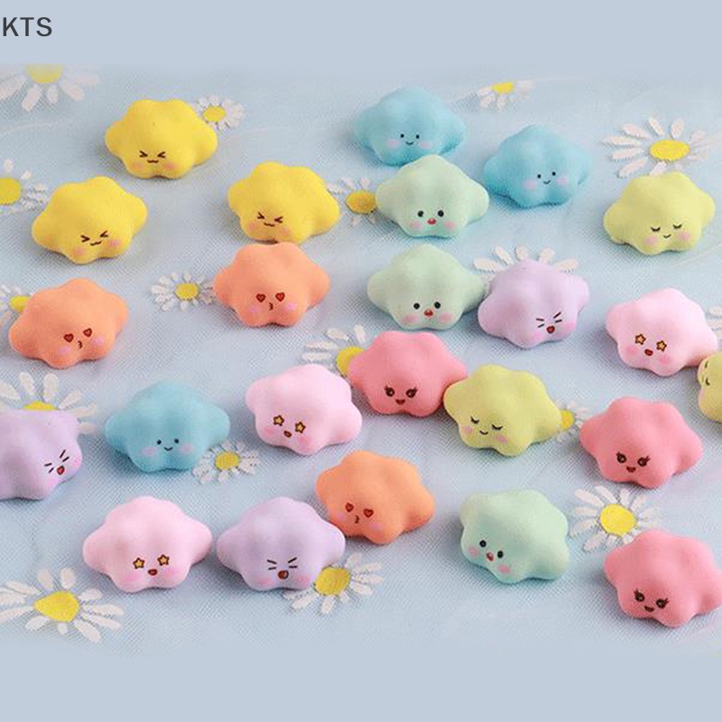 Set 2 Mô Hình Búp Bê Hoạt Hình Đám Mây Màu Dạ Quang Trang Trí Tiểu Cảnh / Sân Vườn / Nhà Cửa