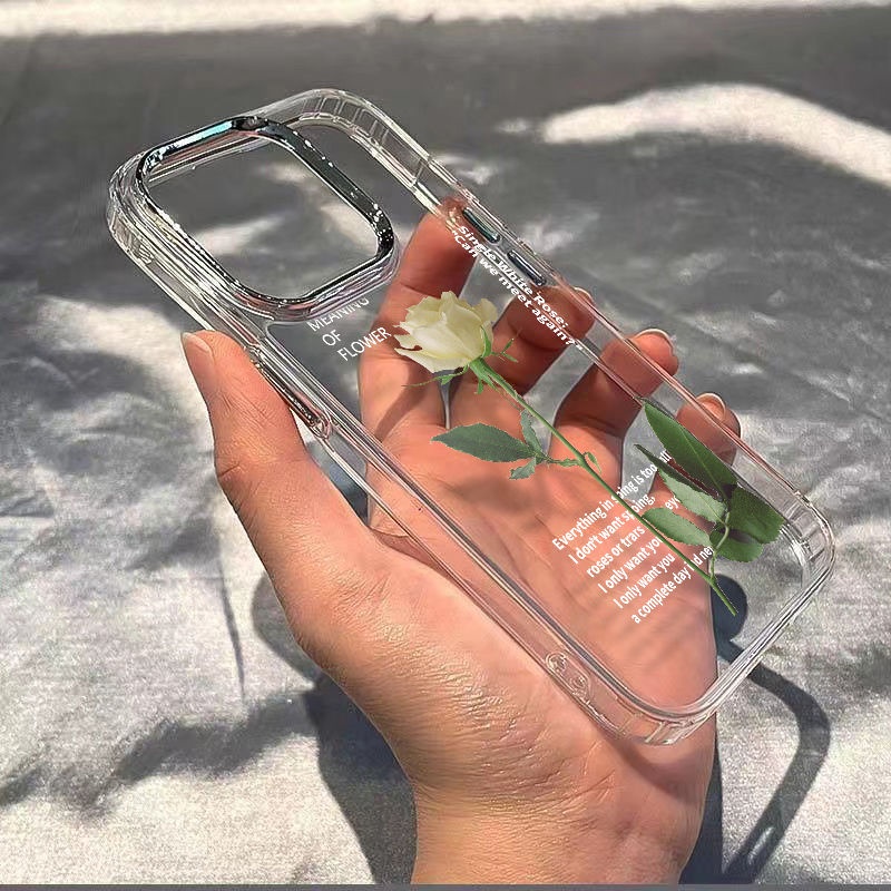 ✅Ốp Điện Thoại Mềm Chống Sốc Họa Tiết Hoa Hồng 13In Cho iPhone12 7plus max14pro 8 11 / C84R