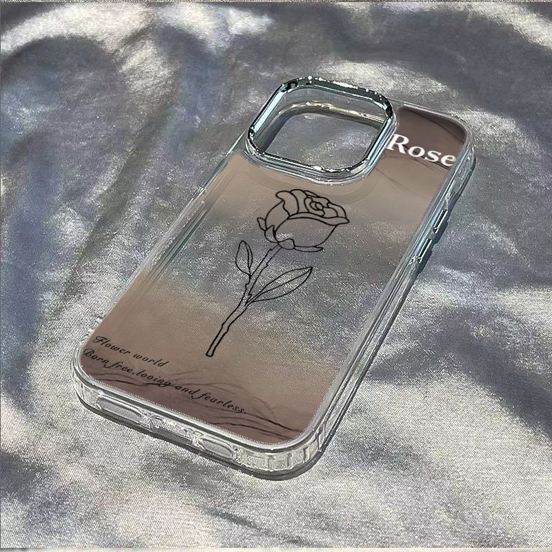 ✅Ốp Điện Thoại Mềm Chống Sốc Họa Tiết Hoa Hồng Màu Gradient Cho Iphone 11 13max7814pro / plus 12