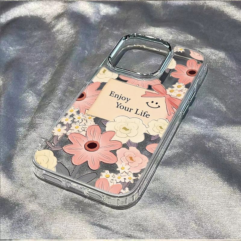 ✅Ốp Điện Thoại Mềm Chống Sốc Họa Tiết Hoa Đơn Giản Có Ngăn Đựng Thẻ Cho iPhone12plus14promax 117 / 813