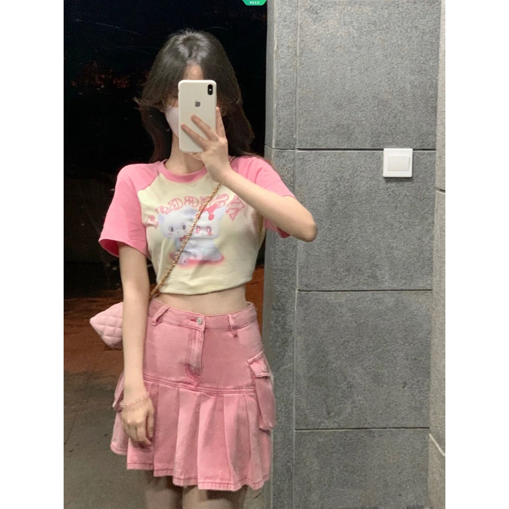 Áo Thun Ngắn Tay In Hình Mèo Hoạt Hình Sáng Tạo Thời Trang Mùa Hè Hàn Quốc Dành Cho Nữ Y2k