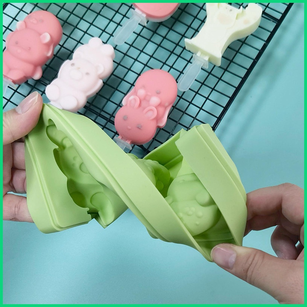 Khuôn Silicone Làm Kem Que Thủ Công Tái Sử Dụng Tiện Lợi