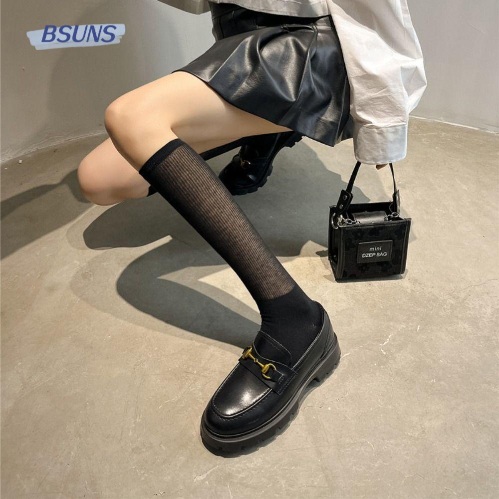 Vớ Dài Siêu Mỏng Thoáng Khí Màu Trơn Đơn Giản