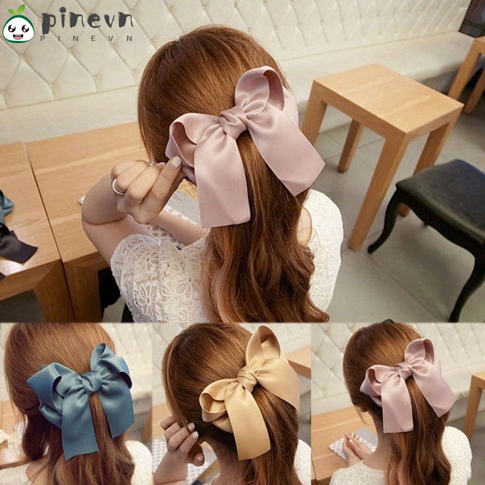 Băng Đô Nơ Cài Tóc Cỡ Lớn Bằng Vải Satin Thời Trang Cho Nữ