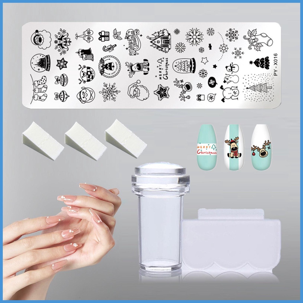 Bộ Dụng Cụ In Hình Móng Tay Chủ Đề Giáng Sinh DIY