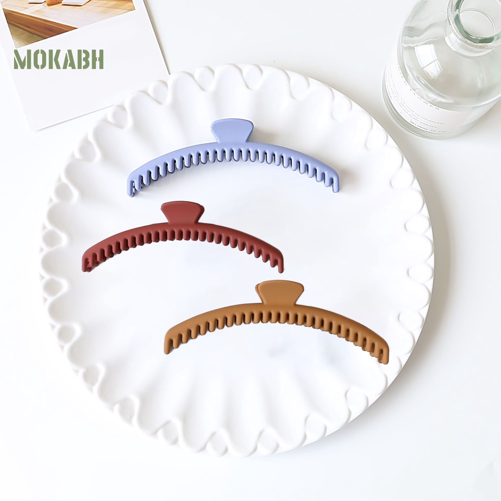 Kẹp Tóc Dạng Cong Hình Cá Mập Màu Trơn Chống Trượt