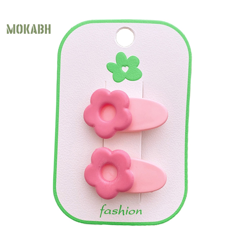 1 Cặp Kẹp Tóc Họa Tiết Hoa Hoạt Hình Màu Sắc Ngọt Ngào Chống Trượt Trọng Lượng Nhẹ