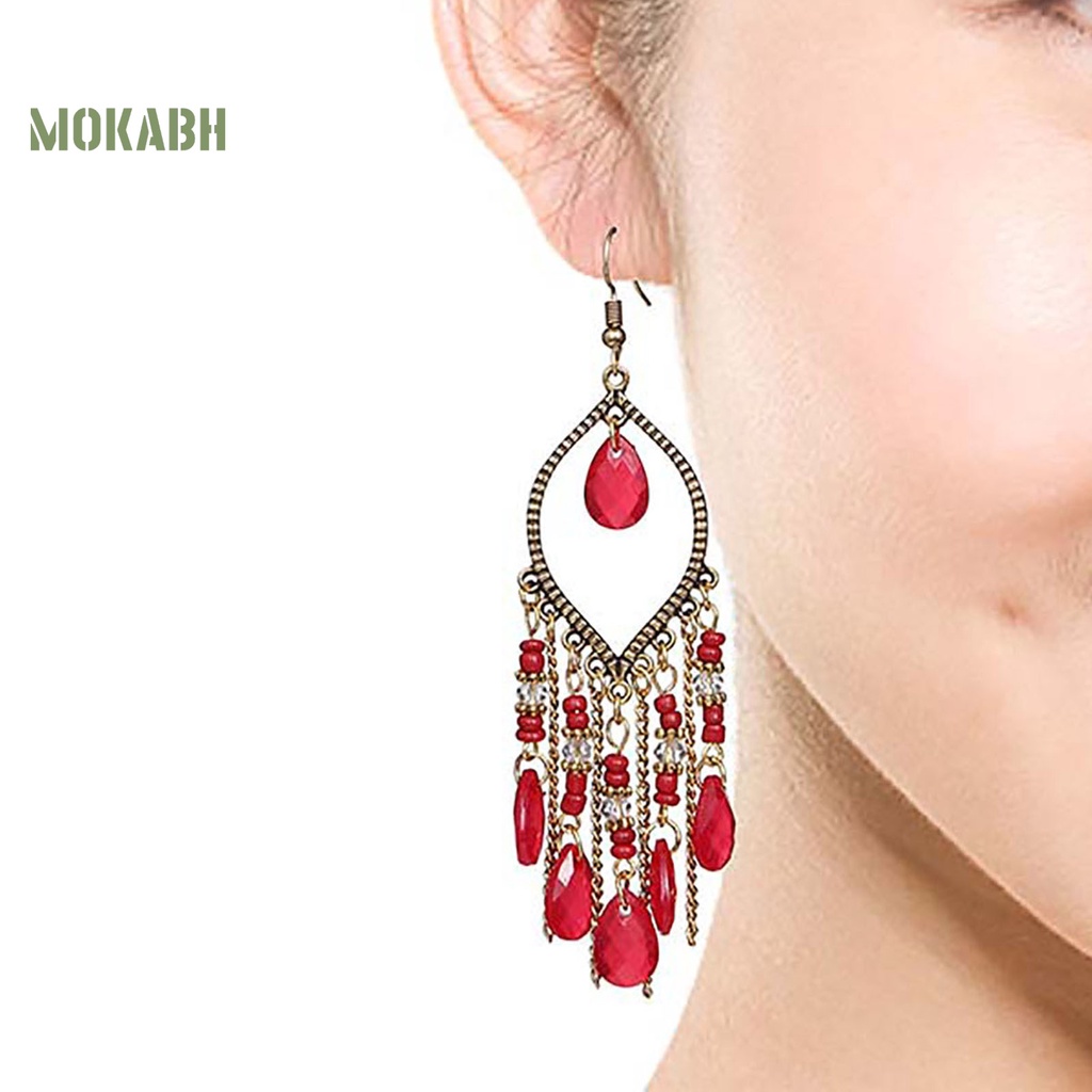 1 Đôi Bông Tai Hình Thác Nước Siêu Dài Phong Cách Bohemia Dành Cho Nữ