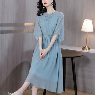 Đầm Lụa Mulberry Eo Hẹp Phong Cách Mới Mùa Hè 2023
