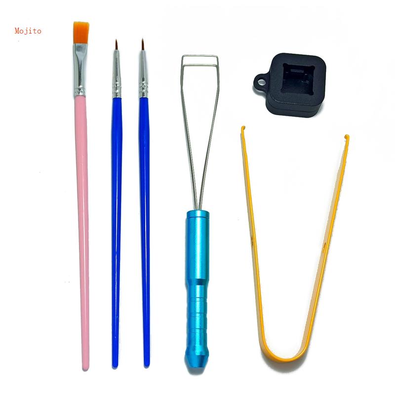 Bộ 6 Dụng Cụ Mở Nắp Chai Mojito Switch Lube Kèm Kẹp Mở Dành Cho Bàn Phím Cơ / Bộ Dụng Cụ Lube Cher