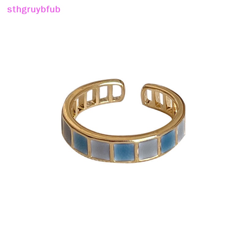 Nhẫn Kim Loại Mặt Tròn Nhiều Màu Sắc Phong Cách Vintage