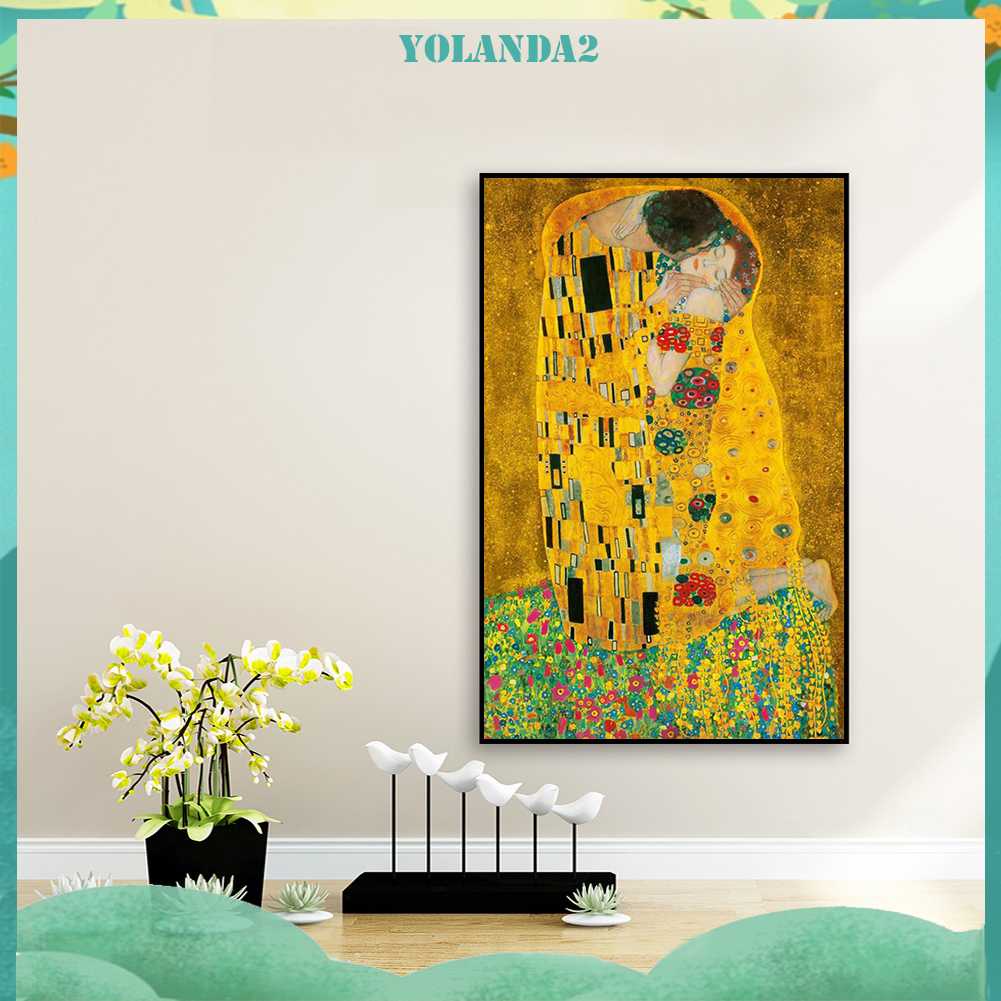 Tranh Đính Đá Kim Cương Toàn Bộ 5D DIY Hình Vẽ Nụ Hôn Trang Trí Nhà Cửa