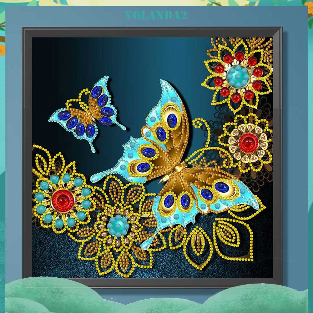 Tranh Đính Đá Hình Cánh Bướm 5D Nghệ Thuật Tự Làm Thủ Công Treo Trang Trí Nội Thất