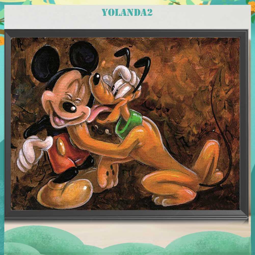 Tranh Đính Đá Kim Cương Toàn Bộ 5D DIY Hình Vẽ Chuột Mickey