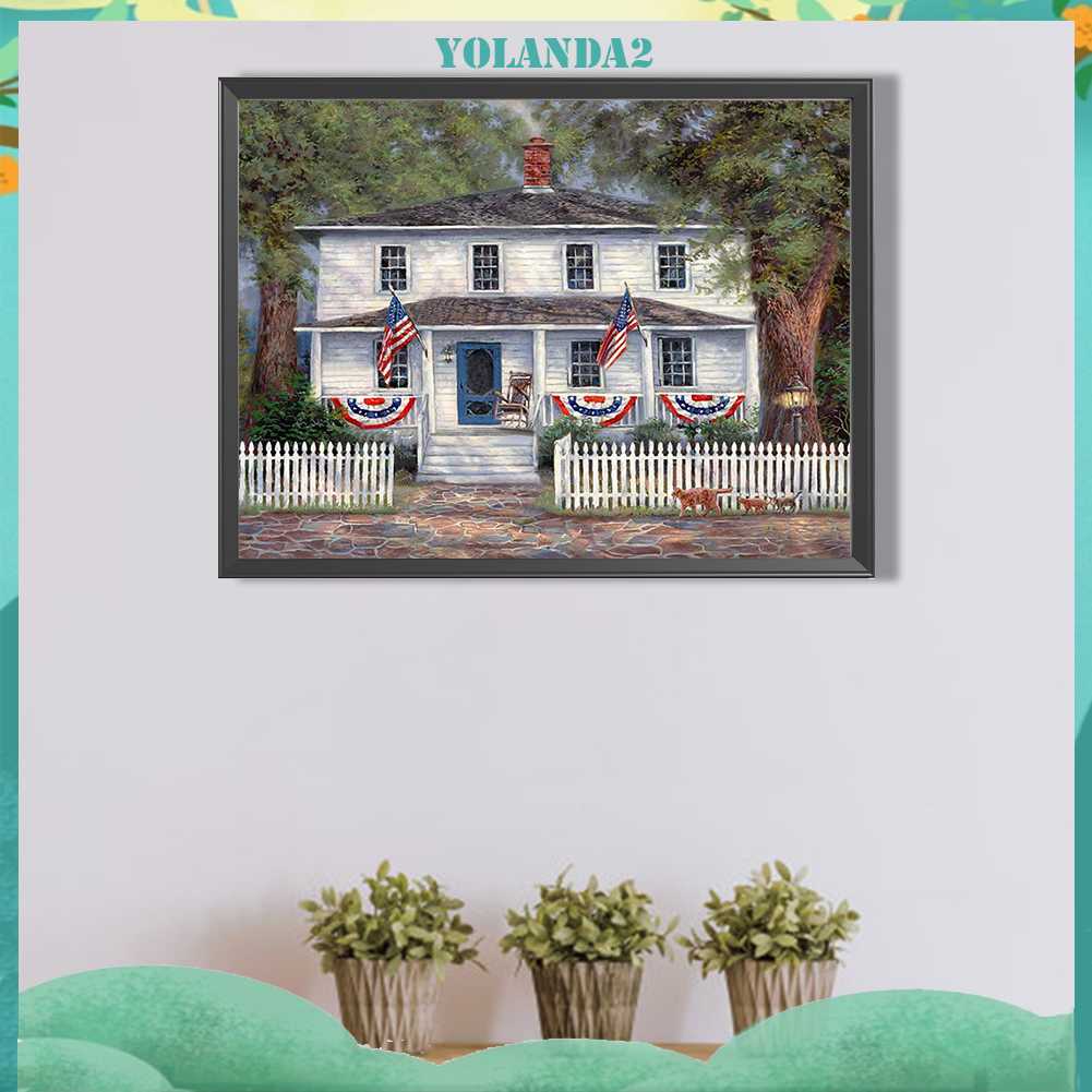 Tranh Đính Đá Kim Cương Toàn Bộ 5D DIY Hình Vẽ Ngôi Nhà