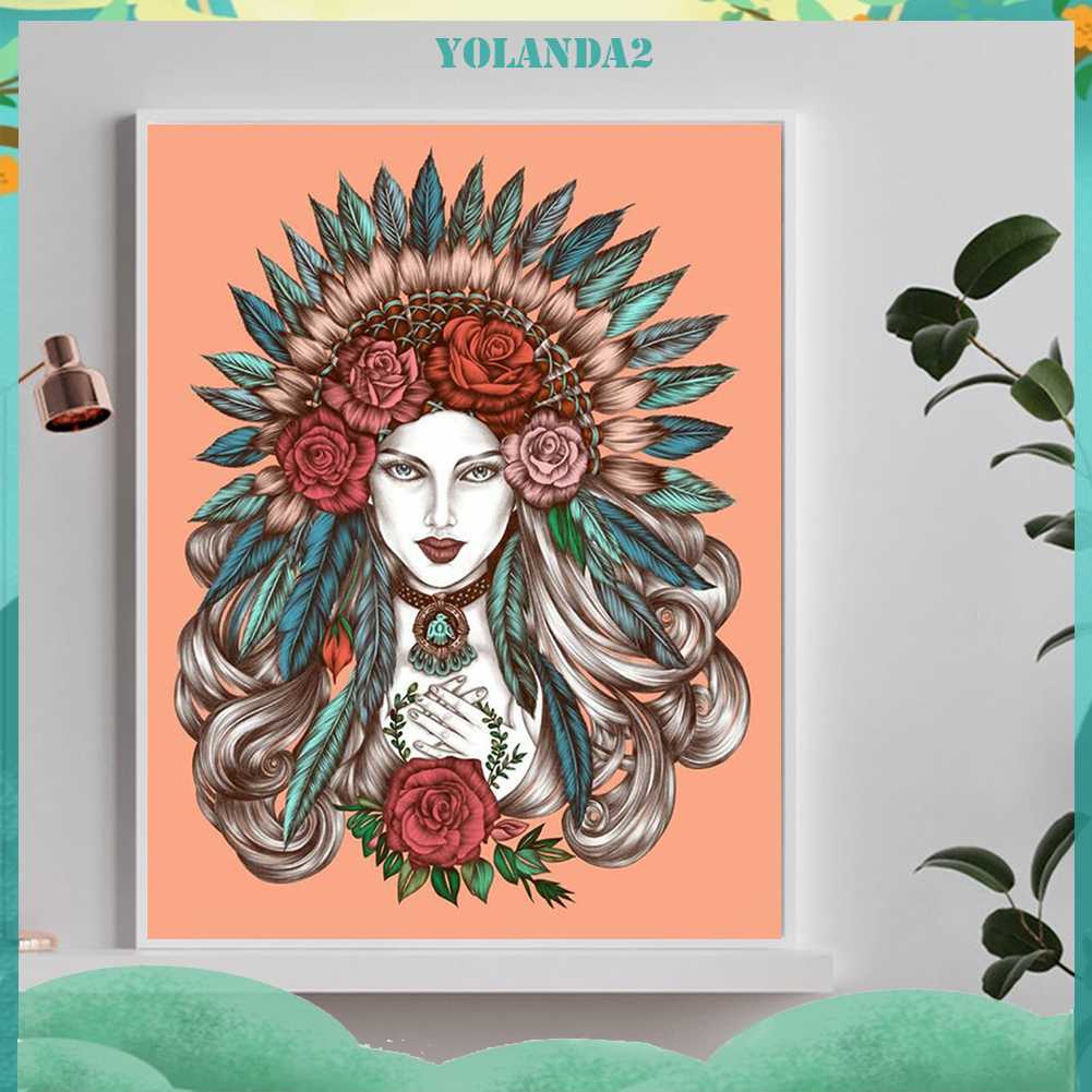 Tranh Đính Đá Kim Cương Toàn Bộ 5D DIY Hình Vẽ Cô Gái Trang Trí Nhà Cửa