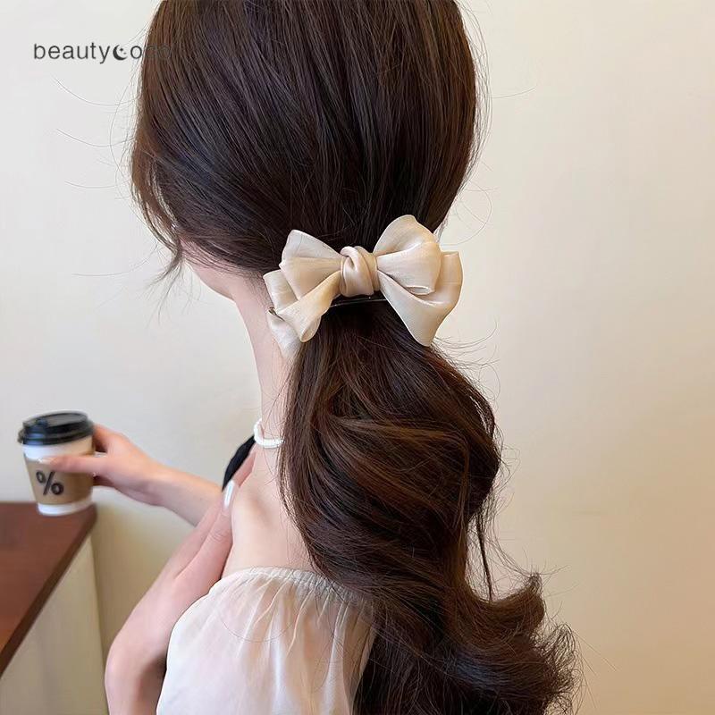 Beautycoco🍊Kẹp Tóc Đính Nơ / Quả Bông Xinh Xắn Thời Trang Cho Nữ