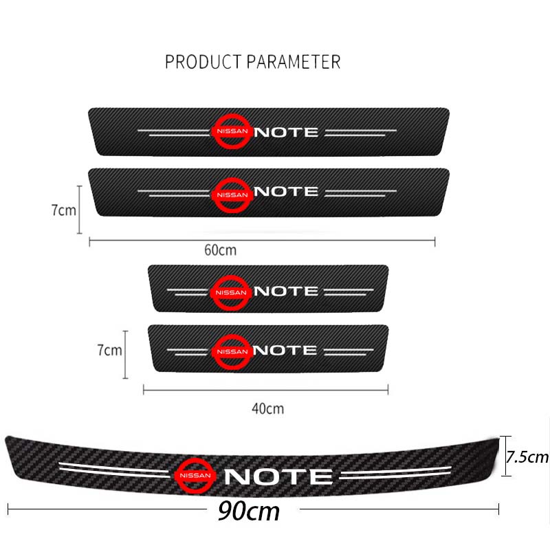 Sticker Sợi Carbon Dán Bảo Vệ Cửa Xe Hơi Nissan Note G1 E11 G2 E12 G3 E13 Epower