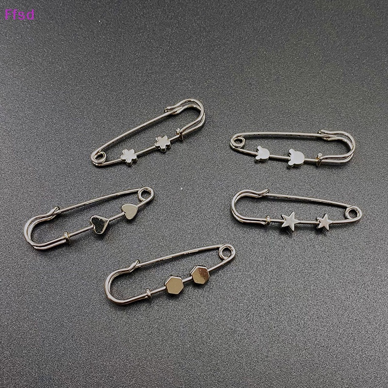 {Ffsd} Trâm Cài Áo Bằng Hợp Kim Hình Lục Giác / Gấu Ngôi Sao Màu Vàng Kim Cố Định Chống Ánh Sáng Đơn Giản * Hàng