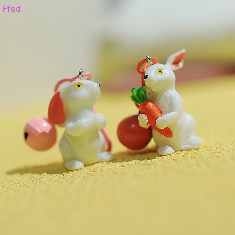 {Ffsd} Móc Khóa Resin Mặt Nhựa Resin Tráng Men Hình Thỏ Cà Rốt Dễ Thương Làm Quà Tặng Cho Cặp Đôi / Trẻ Em / Cặ