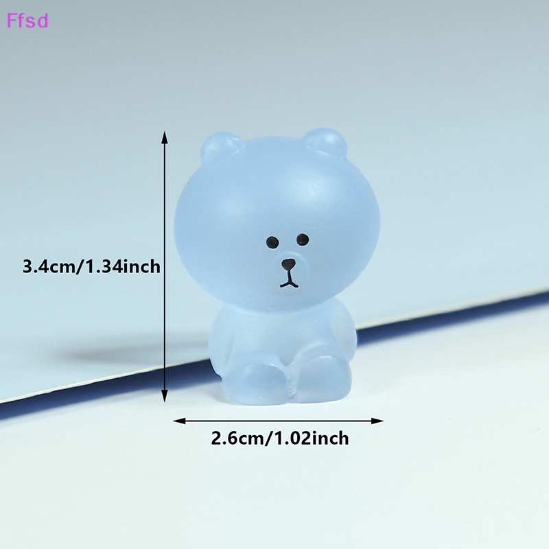 Mô Hình Chú Gấu Hoạt Hình Mini 3.4cm Bằng Nhựa Resin Trang Trí Sổ Tay DIY