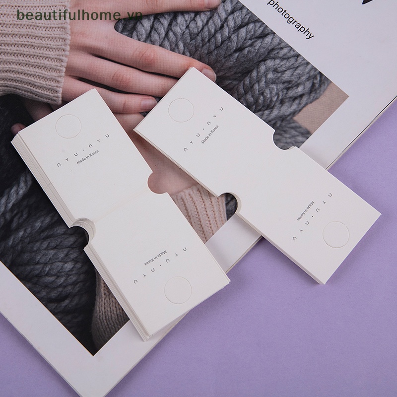 Bộ 50 Thẻ Giấy Gấp Treo Trưng Bày Trang Sức / Kẹp Tóc / Dây Chuyền / Kẹp Tóc Màu Trắng