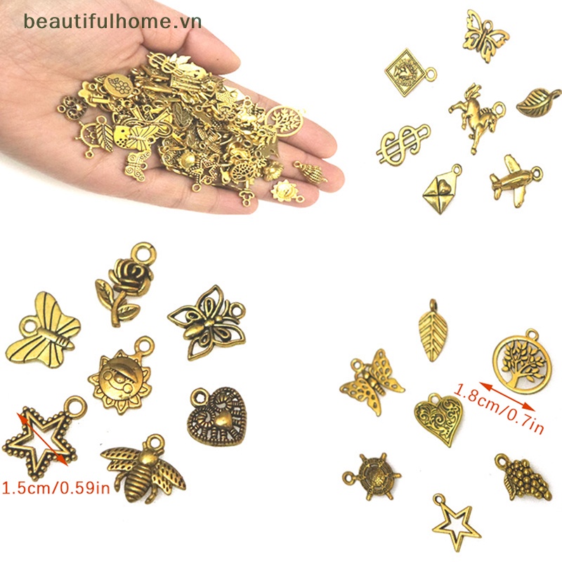 Set 50 Mặt Vòng cổ / Vòng Tay / Trang Sức Bằng Kim Loại Hỗn Hợp DIY