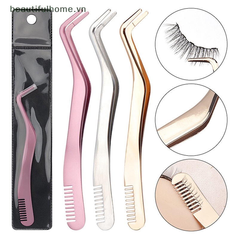 Nhíp Kẹp Gắn Lông Mi Giả Kèm Lược Tiện Dụng