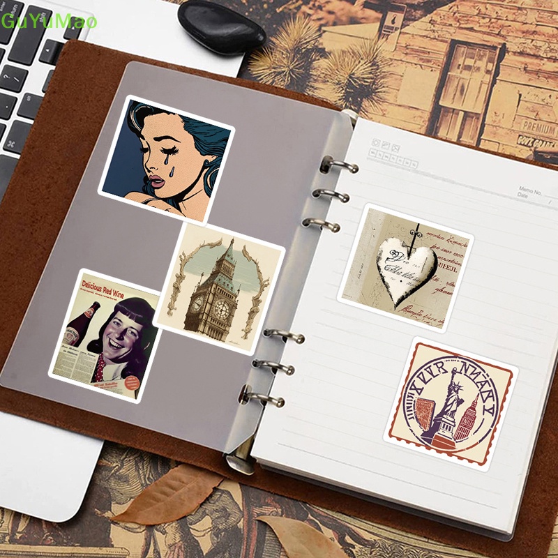 Bộ 50 Miếng Dán Trang Trí Điện Thoại / Va Li / Xe Hơi / Guitar / Laptop Họa Tiết Graffiti Kiểu Âu Mỹ Dễ Thương