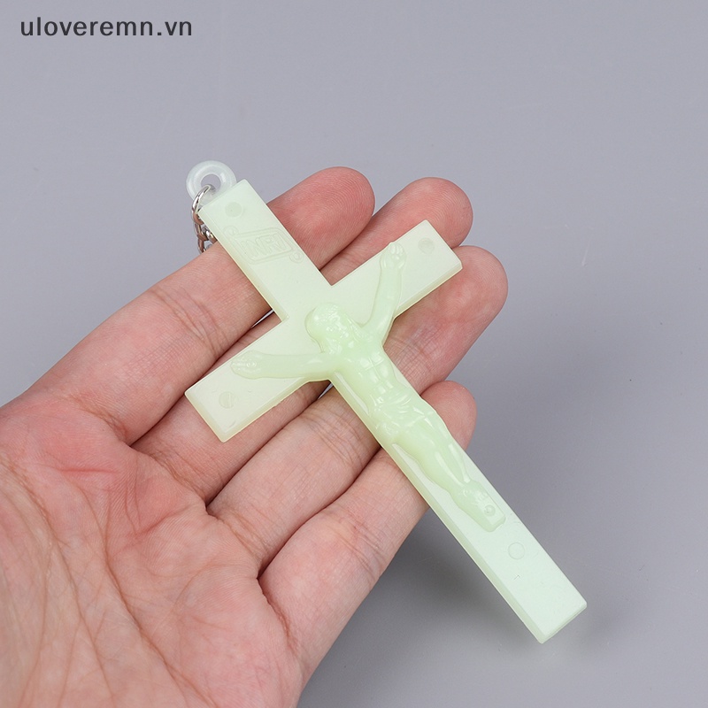 Uloveremn Móc Khóa Hình Thánh Giá Bằng Kim Loại Phát Sáng Dành Cho Nam Nữ