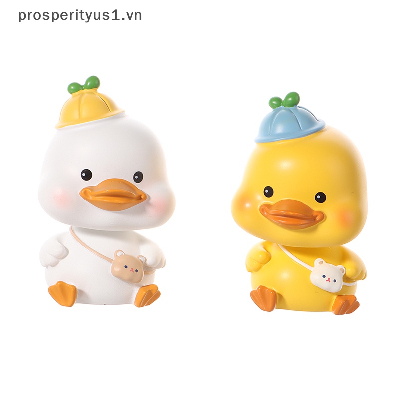 [prosperityus1] Búp Bê Resin Đeo Đầu Chú Vịt Lắc Nơ Dễ Thương Trang Trí Xe Hơi [VN]