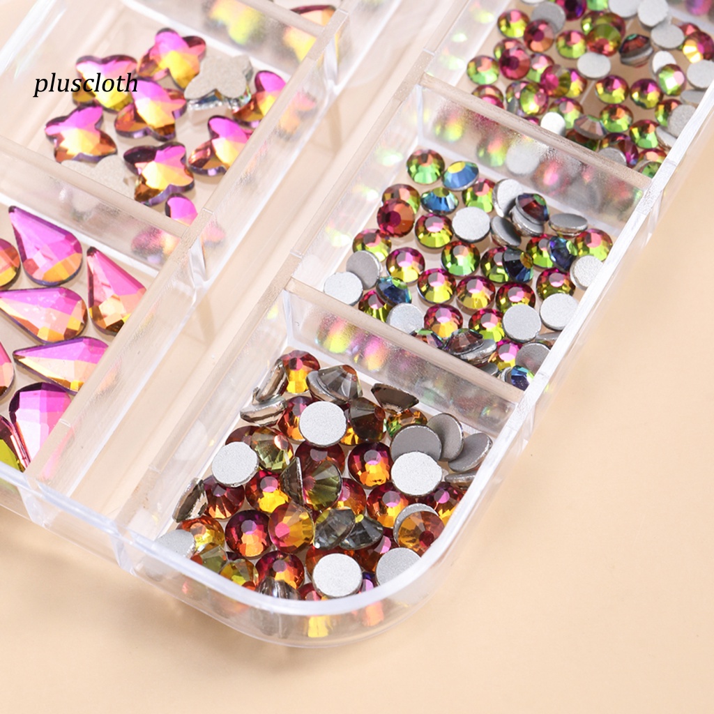 1 Hộp Hạt Nhựa 12 Ô Tạo Hiệu Ứng 3D Trang Trí Móng Tay