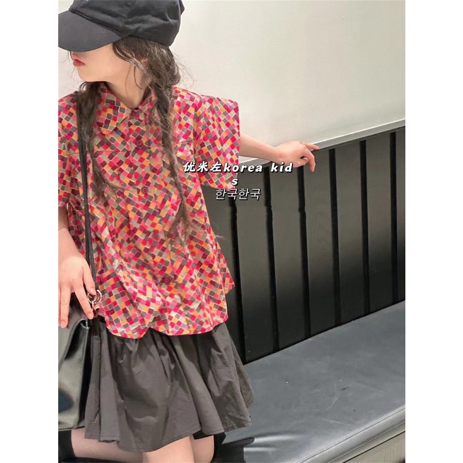 Áo Sơ Mi Tay Ngắn In Hoa Thời Trang Mùa Hè 2023 Mới Cho Bé Gái