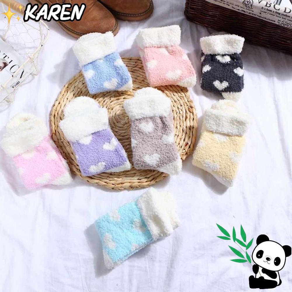 Vớ Bông Mềm Giữ Nhiệt Hình Trái Tim Cho Nữ