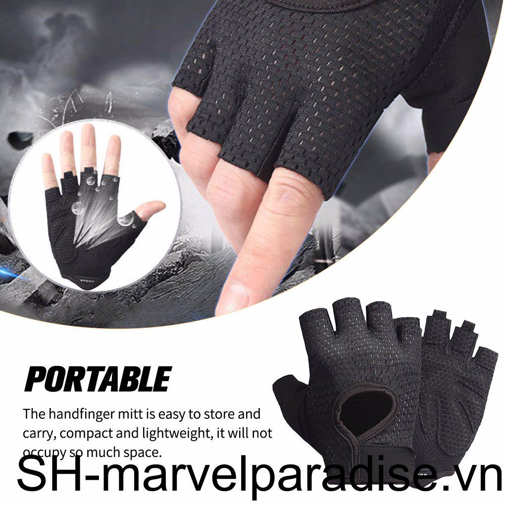 1 Đôi Găng Tay Thể Thao Nửa Ngón Chống Sốc Chống Trượt Co Giãn Bảo Vệ Khi Lái Xe