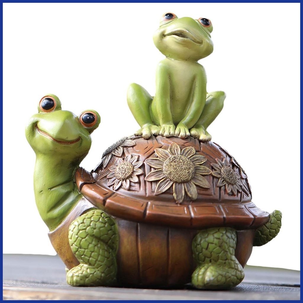 Đồ trang trí Chú Ếch / Rùa Bằng Nhựa Resin Màu Sáng Dễ Thương Trang Trí Sân Vườn