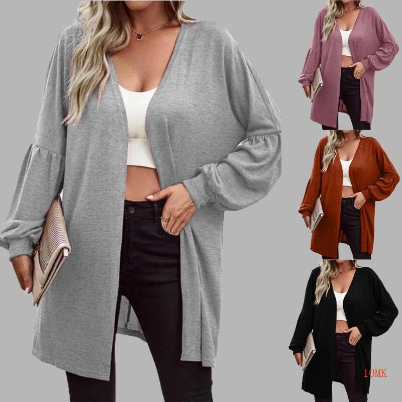 Xiangbao Áo Khoác Cardigan Dệt Kim Dài Tay Nhẹ Nhàng Mở Phía Trước Cho Nữ