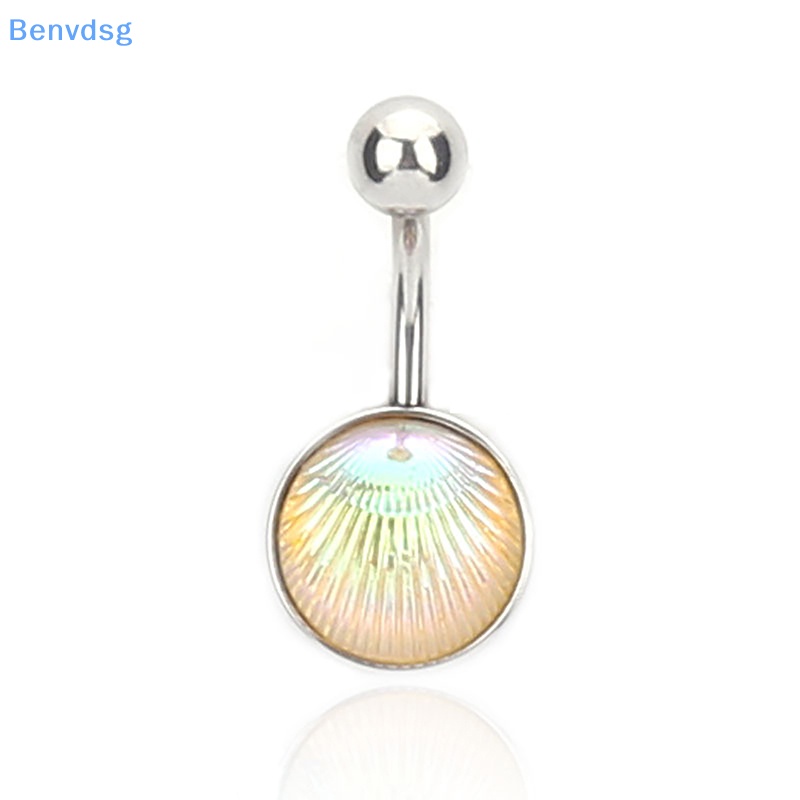 Khuyên Rốn Tròn Bằng Thép Không Gỉ Đính Vỏ Sò Nhiều Màu Sắc Chất Lượng Cao Cho Nữ