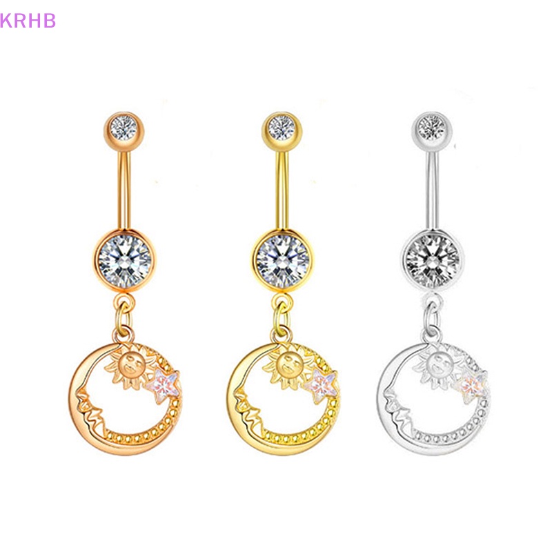 Khuyên Rốn Bằng Thép Không Gỉ Hình Trăng Sao Cho Nữ Mới