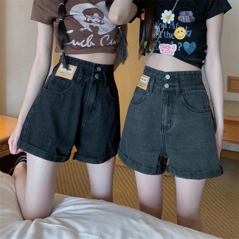 Quần ngắn ống rộng Lưng Cao Thời Trang Mùa Hè Hàn Quốc 2023