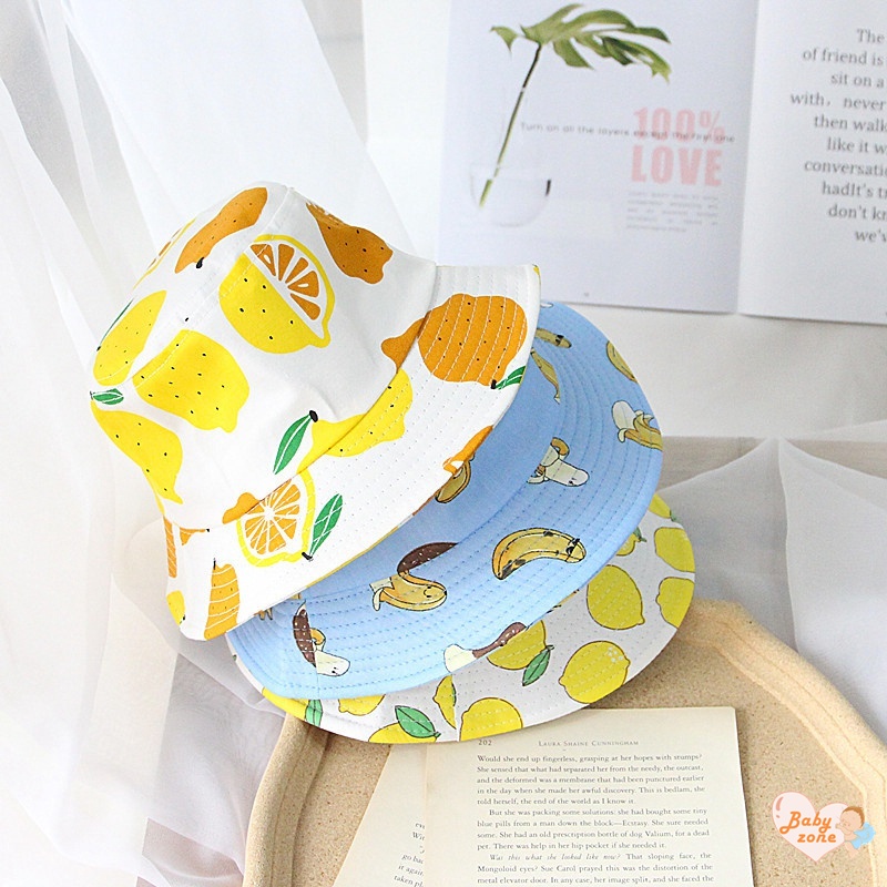 Nón Bucket In Họa Tiết Trái Cây Hoạt Hình Dễ Thương Thời Trang Mùa Hè Cho Bé Trai Và Gái