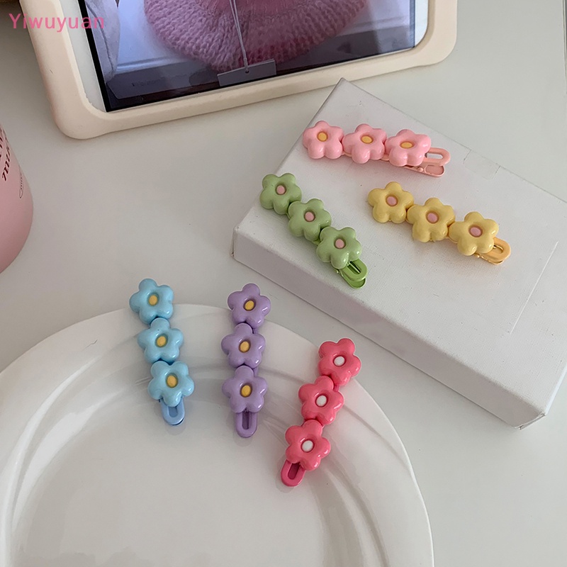 Kẹp Tóc Hình Bông Hoa Màu Kẹo Ngọt Thời Trang