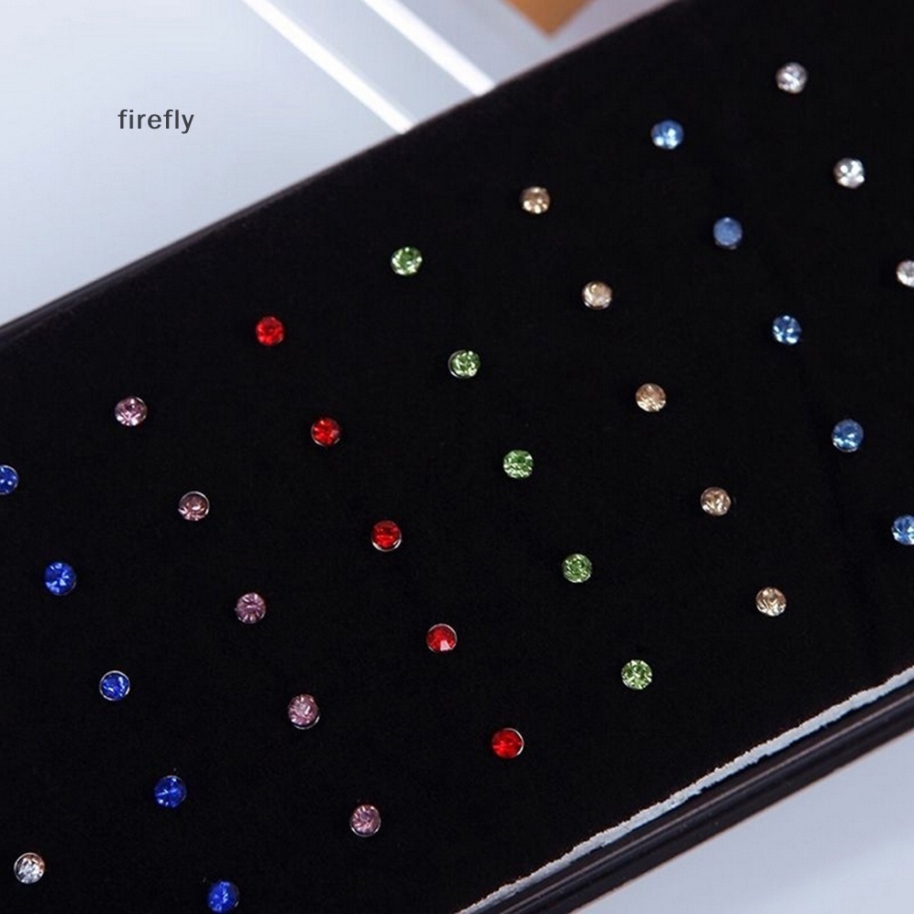 Set 40 Khuyên Mũi Bằng Thép Không Gỉ Đính Đá Cá Tính