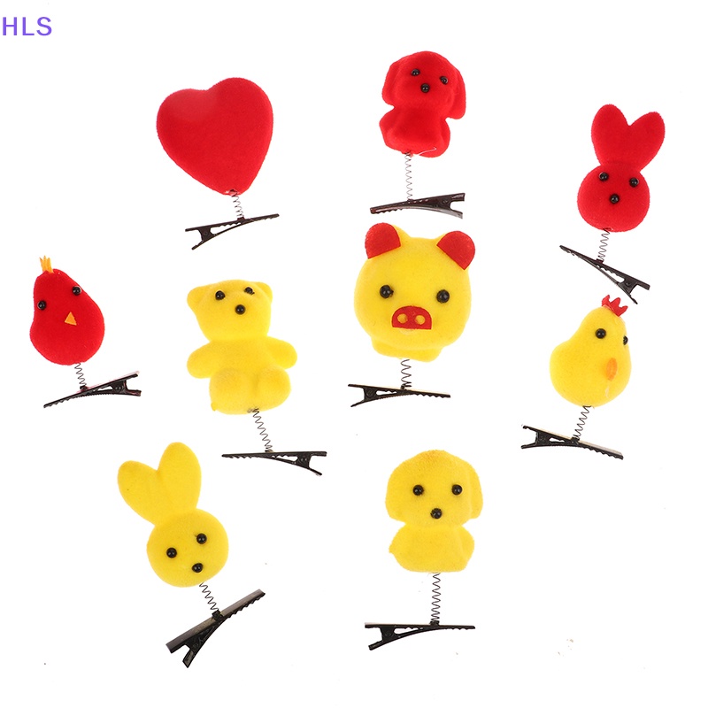 Bộ 5 Kẹp Tóc Hình Vịt / Chuột / Thỏ / Gấu 3D Dễ Thương