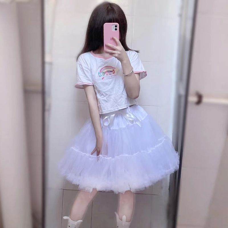 Váy Gạc Mềm Không Xương Hóa Trang Lolita Đám Mây Hỗ Trợ Mặc Hàng Ngày
