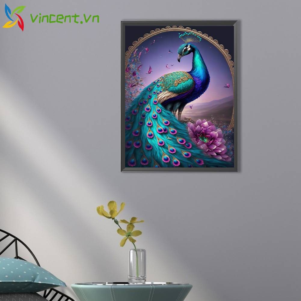 Tranh Đính Đá Kim Cương Toàn Bộ 5D DIY Hình Vẽ Công