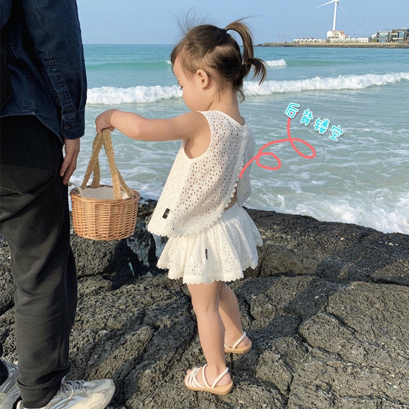 Set Áo Thun Sát Nách + Quần Short Thời Trang Mùa Hè Cho Bé Gái