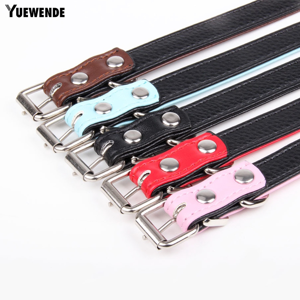 Yq.e Vòng Cổ Giả Da Chặn Màu Có Thể Điều Chỉnh Cho Thú Cưng Mặc Hàng Ngày