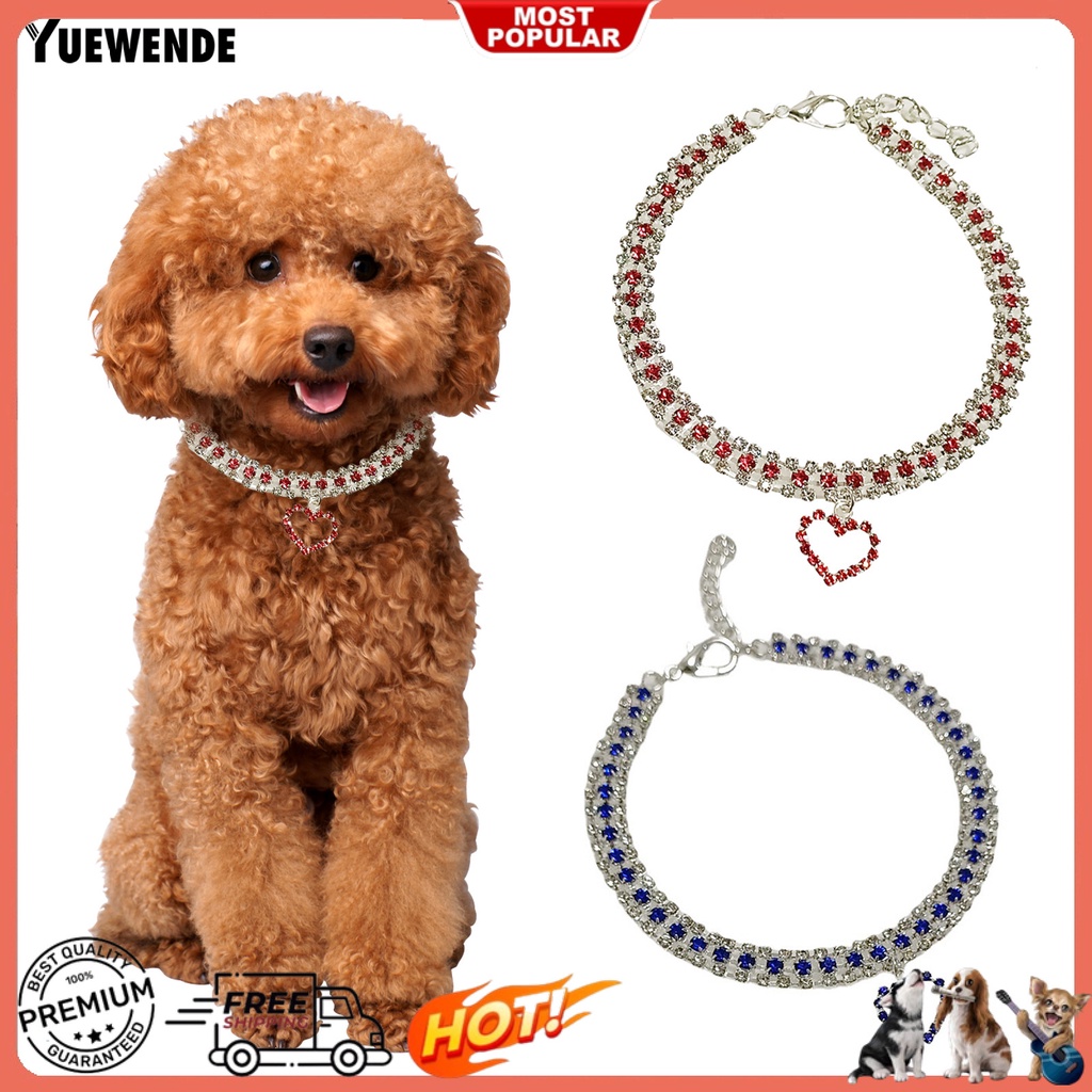 Vòng Cổ Hình Trái Tim Đính Đá Thời Trang Cho Thú Cưng