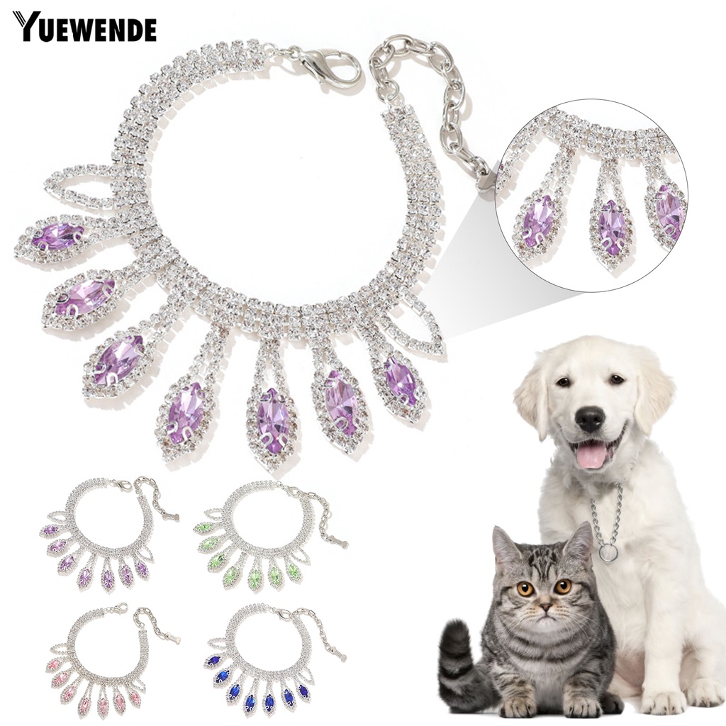 Yq.e Vòng cổ Mặt Hình Động Vật Nhỏ Lấp Lánh Bề Mặt Mịn Cho Thú Cưng